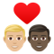 Couple with Heart- Man- Man- Medium-Light Skin Tone- Dark Skin Tone emoji on Emojione